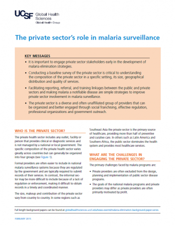 The Private Sector’s Role in Malaria Surveillance